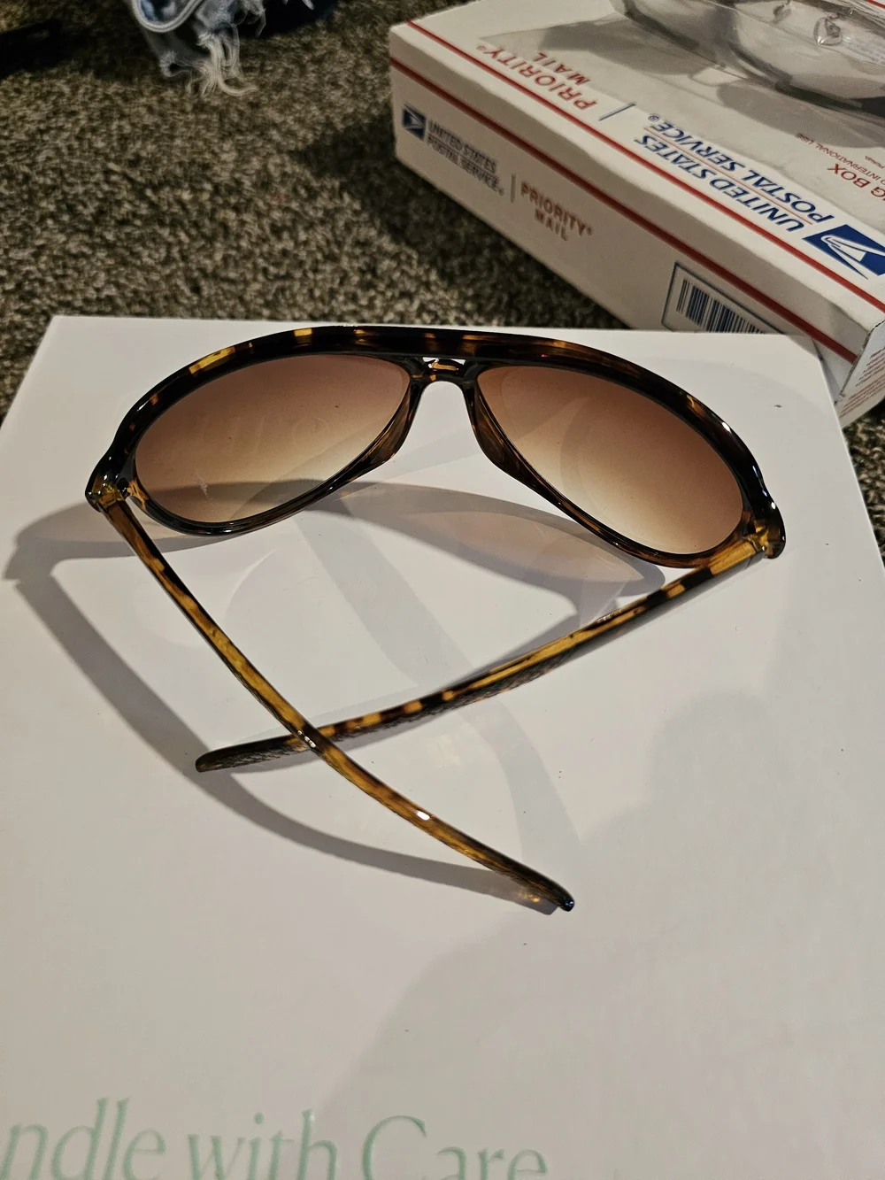 Men's Tortoiseshell Aviator Sunglasses - Brown Lenses